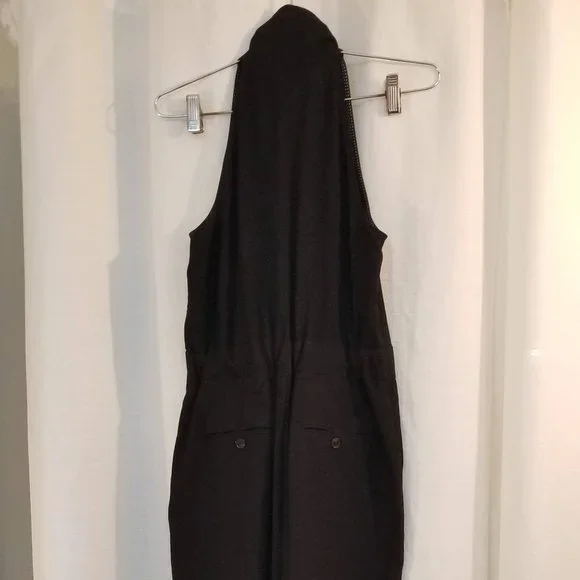NWT Black Sleeveless Halter 2 Button Waist Jumpsuit 2 - Picture 4 of 9